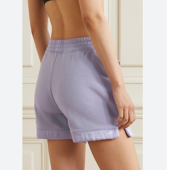 RtA Edgar Satin-Trimmed Cotton-Jersey Shorts Lilac NWOT - Picture 3 of 12